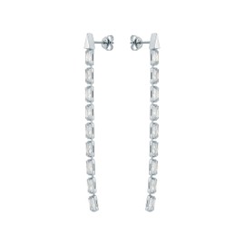 Ted Baker Isalie Crystal Baguette Slinky Drop Earrings For Women (Silver/Crystal)