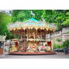 Loccor 7x5ft Fabric Amusement Park Carousel Backdrop Forest Park Traditional