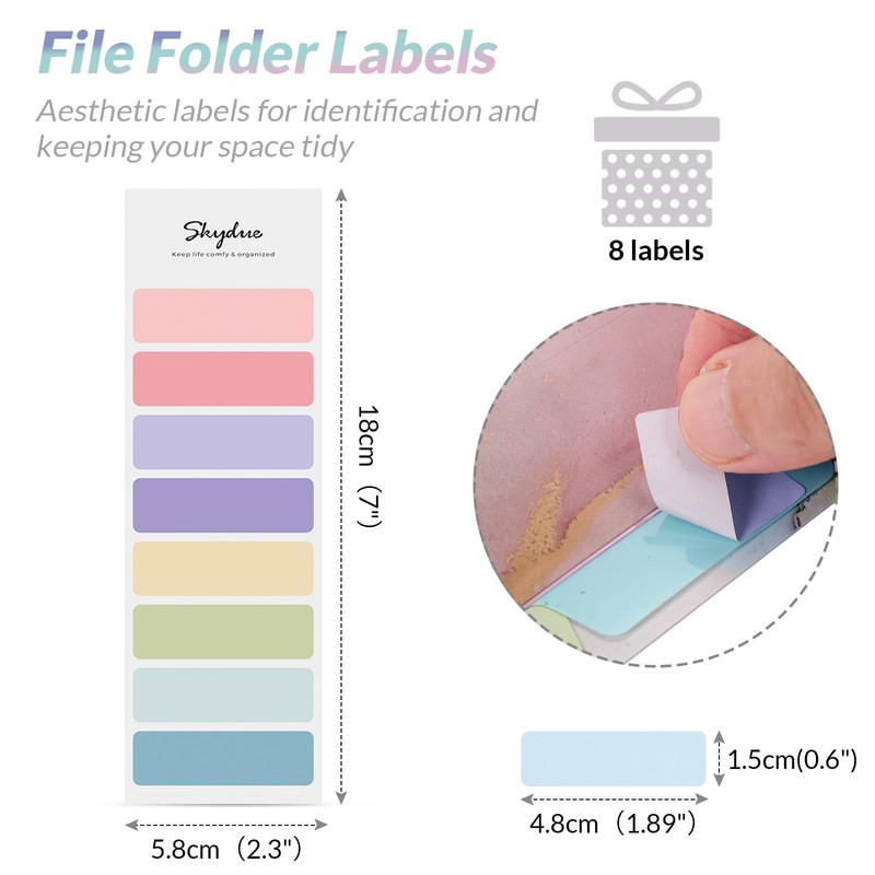 SKYDUE A4 Folder with Compartments, Document Folder A4 with Labels,