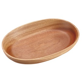 Captain Stag UP-2607 Wooden Tableware, Oval-Shaped Curry Plate, Wood Breath
