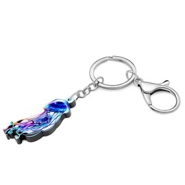 BAMAY - Llavero colorido de medusas para coche, llavero de anime, joyería de pulpo para mujeres y niñas, regalos de verano, Medusa Azul 213, M