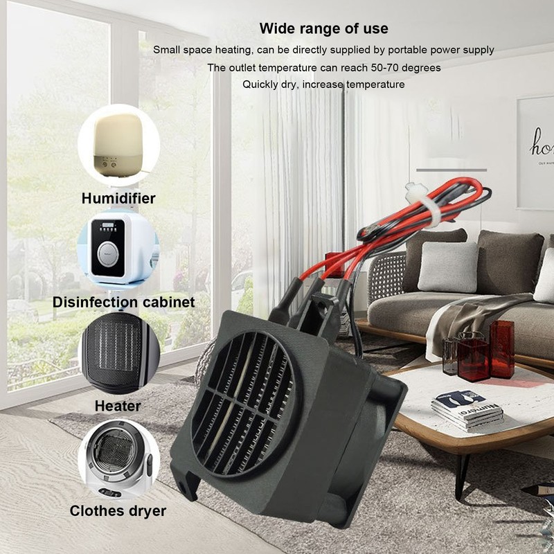 PTC Air Heater Fan Conductivity for Constant Temperature Small Space