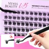 VEYESBEAUTY Lash Clusters Individual Eyelash Extensions Thin & Invisible Band