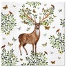 Servietten Tiere 20 Deer with Leaf Antlers Animal Motif Forest