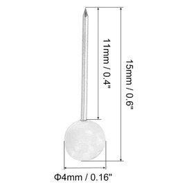 500 Pack Plastic Round Head Map Tacks Thumb Steel Point for World Maps Cork Boards, Push Pins, White Drawing Pins
