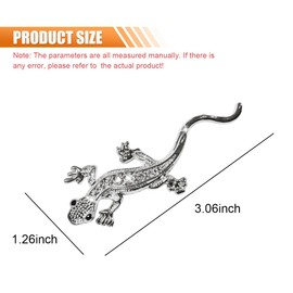 DUSCOKE Bling Gecko Emblem Car Sticker, 3D Metal Car Door Badge, Crystal Rhinestone Auto Window Bumper Decal, Universal Vehicle Exterior DIY Decoration Accessory for Truck Laptop Luggage (1Pc Silver)