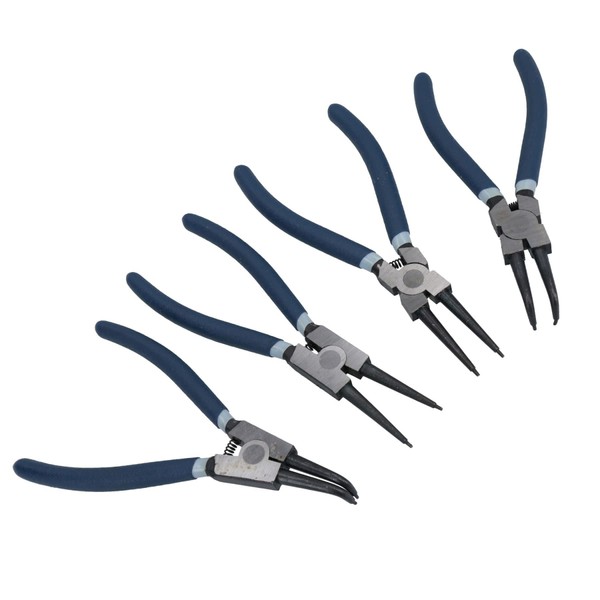 4pc Circlip Plier Set 7" Internal/External/Bent and Straight TE039