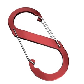 Aluminium S-Shaped Carabiner Hooks, 88mm x 40mm, Lightweight for Camping and Hiking Single unit (Red 1)