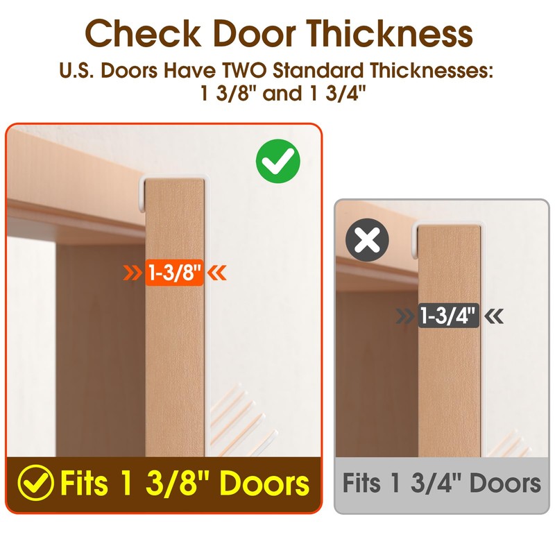CHAUNCEY HOME Over The Door Hooks Hanger with 7" Arms