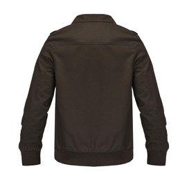 whattry Mens Casual Washed Cotton Military Jacket Warm Canvas Windbreaker