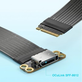 VORZOKISPL M.2 NVMe to OCuLink Adapter, PCIe 4.0 64Gbps SFF-8612/8611 FPC Cable, for eGPU Dock & M.2 2230/2242/2262/2280 SSD, Compatible with Mini PC, Steam Deck,5.9inch