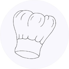 24 x 40mm Round 'Chef's Hat' Stickers (SK00048338)