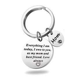 HOKIAMCN Keychain,Mom,Everything I am today,I owe to you,as my mom and best friend.Love always with Large heart, Mom Birthday Mother's Day Gifts from Daughter Son