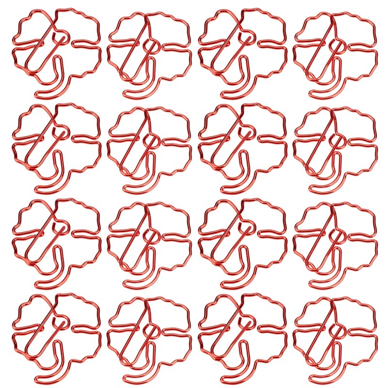 50Pcs Leaf Paper Clips 4 Leaf Clover Design Strong Metal