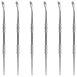 HARSKIYER 6pcs Wax Carving Tools, 4.75 Inch Stainless Steel Double-Ended Sculpting Spoon Tool Clay Sculpting Tools Wax Carving Sculpting Tools (Silver)