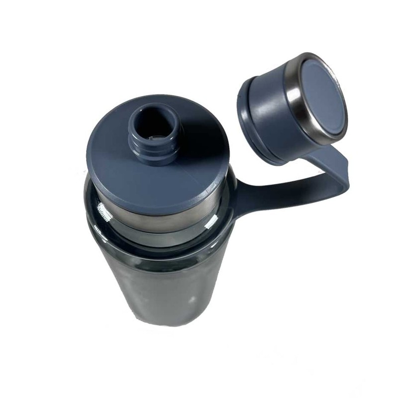 Termo de plástico transparente para agua de 1000 ml (AZUL)