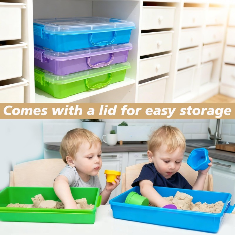 4 Qt (3.8L) Sensory Bin With Lid - 3 Pack,