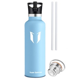 Super Sparrow Stainless Steel Water Bottle -620ml- Vacuum Insulated Metal Water Bottle - Standard Mouth Flask - BPA Free - Ideal Straw Water Bottle for Work, Gym, Travel, Sports