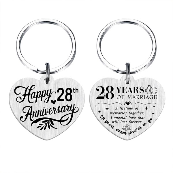 Tangvo 28th Anniversary Keychain - Happy 28 Years Wedding Anniversary