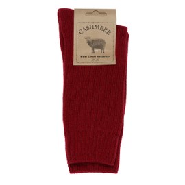 WEST COAST KNITWEAR Womens Fine Cashmere and Merino Wool Super Soft and Warm Socks (Red)