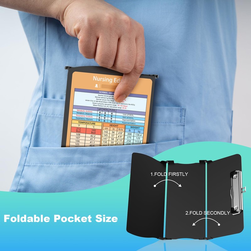 Cooperwin Clipboards Nursing Clipboard Trifold Foldable, 3 Layers Aluminum Nurse