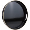 Omuriko Black Round Decorative Tray with Handles, 13" Versatile Serving