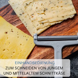 Westmark Affetta-formaggio con rullo e filo tagliente, Spessore regolabile, Acciaio inox/Alluminio, Rollschnitt, Argento, 71002270