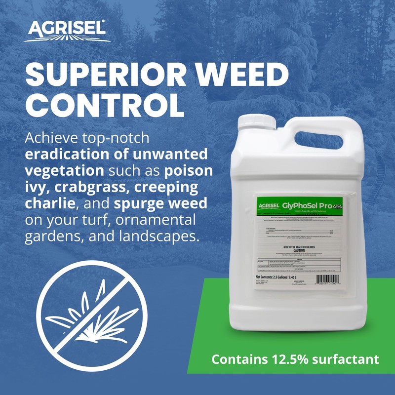 Agrisel GlyPhoSel Pro Weed Killer, Tackles Hard-to-Kill Weeds, Low-Odor, Easy
