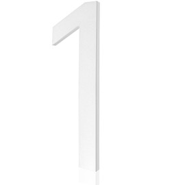 Reavor 6 inch White Frosted Matte Acrylic Modern House Numbers - Adhesive, Wall Mount, Property, Office, Apartment