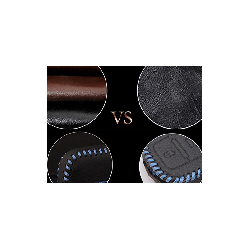 Happyit Car Genuine Leather Smart Key Cover Case for Renault