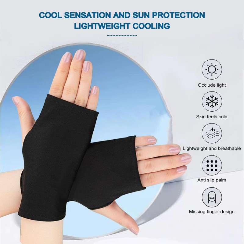 KAYEF 4 Pairs Sun Protection Open Finger Gloves Sun Protection