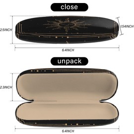 BHAHB Hard Case Glasses Case, Scratch-Resistant Sunglasses Glasses Cute Hard Case Glasses Organiser with Cleaning Cloth for Women Men, M18-Sun