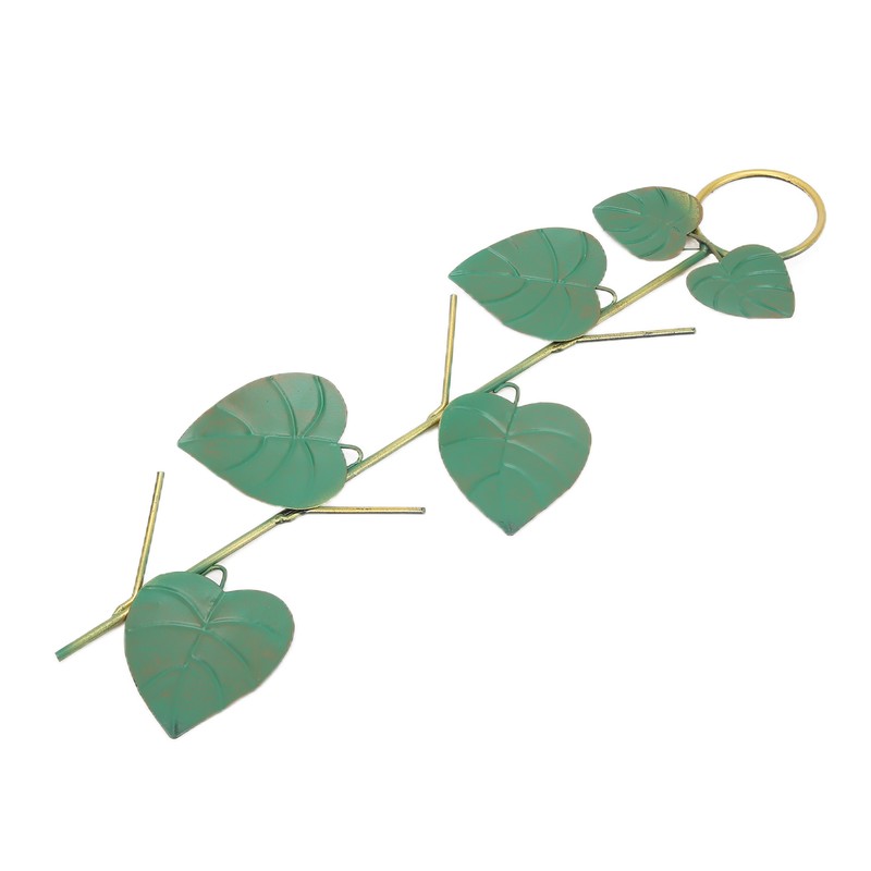 Birds Feeder Hanging Metal Green Leaf Shape Hummingbirds Feeder for