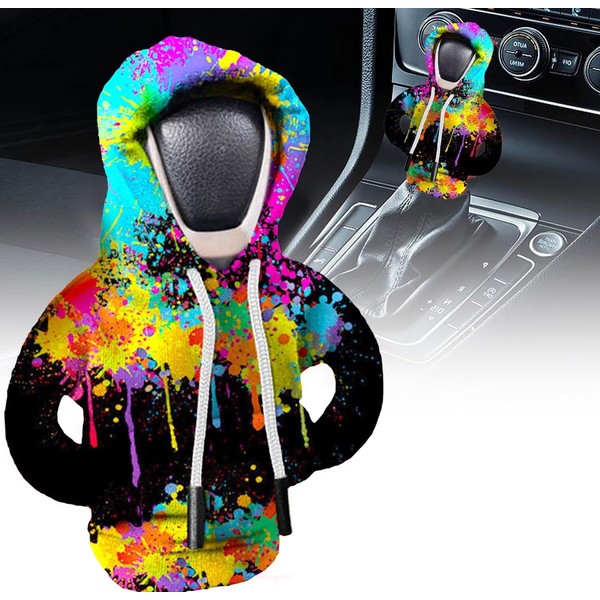 Rong ren hui Car Gear Shift Cover Hoodie Automotive Interior Accessories Shift Knobs Fashionable Hooded Shirt Car Shifter Knobs Cover Trim 5