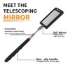 VortecSys 4 Pcs Durable Telescopic Inspection Mirror, Long Handle Adjustable