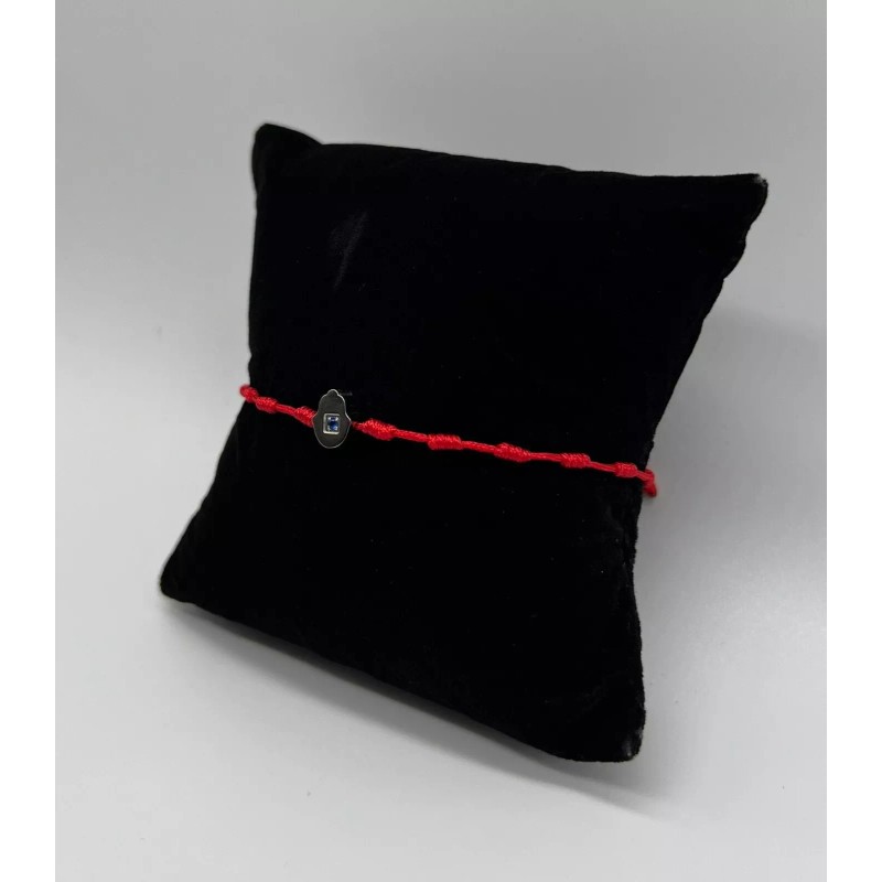 Trendy Red String Bracelet with Knots and a Small Hamsa