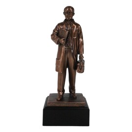 Ebros Gift Medical Professional Physician Male Doctor Decorative Statue with Black Base Stand 11.5" Tall in Bronze Electroplated Resin Finish