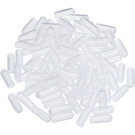 TOP-VIGOR 100Pcs Rubber End Caps, 3mm ID Round Flexible Screw End Caps Thread Protectors, Clear Vinyl Bolt Covers Rubber Covers for Screws, Tubes, Cables, Wires, etc