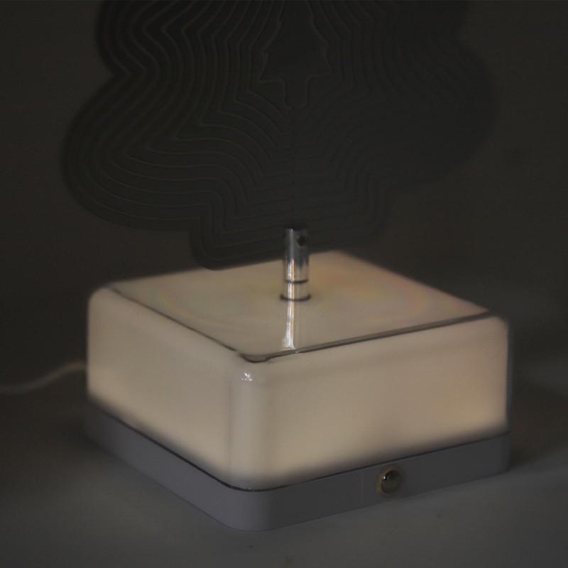 3D Metal Sheet Night Light Rotation Rechargeable Decoration 3D Night