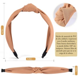 Triko Set de 6 Diademas para Mujer con Nudo de Moda, Bandas Anchas para la Cabeza, Accesorios para el Cabello Mujer, Diademas Elegantes para Mujeres y Niñas
