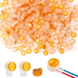 TNSLAND Pack of 200 Telephone Cable Connectors, K2 Cable Connectors with Double Leaf Terminal Blocks, Gel Clamps, Telephone Line Connector, Double Blades Connector, Waterproof Clamps for Cable Data