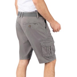 riverso RIVJoko Men's Cargo Shorts with Belt Regular Fit Cargo Shorts Summer Stretch Navy Beige Green Grey S M L XL XXL 3XL 4XL 5XL, Ash grey