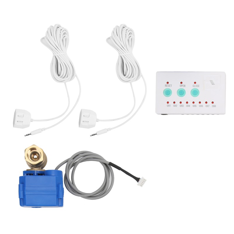 Water Leaking Sensor 1 Valve 2 Way Audible Alarm Home