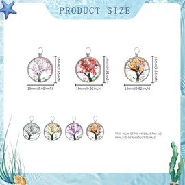 YionZian 10pcs Mix Dried Pressed Flower Life Tree Charms Flower Glass Beads Pendant Plant Pendant For DIY Necklace Bracelets Jewelry Making
