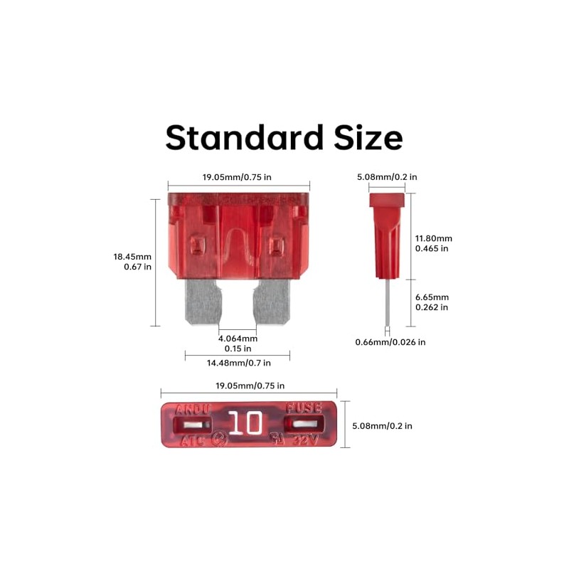 40 Pack Auto Fuses 5 AMP ATC/ATO Standard Regular Fuse