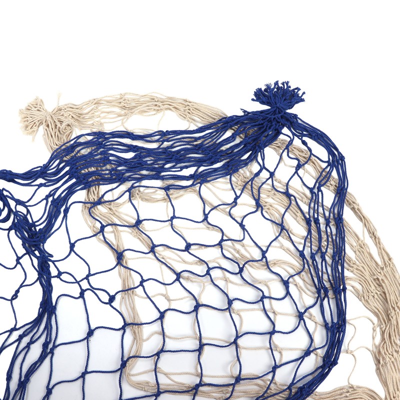 2pcs Fish Net Decoration Cotton Soft Comfortable Mediterranean Style Beige