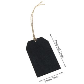 ZZHXSM 32PCS 3.1x2inch Black Wooden Hanging Mini Chalkboard Label with Cord Price Tag Message Labels Festive Christmas Wedding Gift Hangers