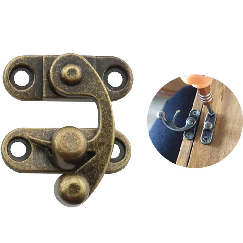 DGBRSM 2 Sets Antique Right and Left Latch Hook Hasp