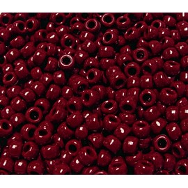 JOLLY STORE Crafts - Pony Beads, Easy-to-Use Reusable Jewelry-Making/Bracelet Beads for Art, Craft Decorations & More, 9 x 6 mm, Crafted in The USA, Opaque Maroon, 500 pcs (Pack of 1)