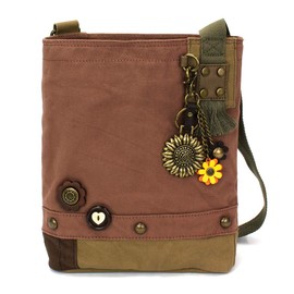 CHALA Handbag Canvas Crossbody Messenger Bag Patch Crossbody - Metal Sunflower - Mauve
